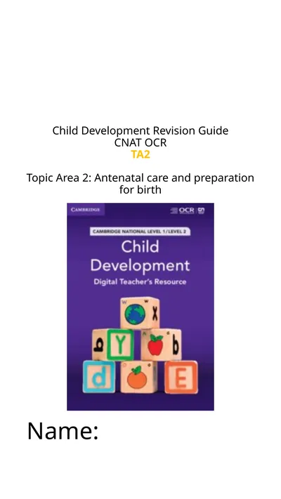 Child Development Revision Guide CNAT OCR TA2
