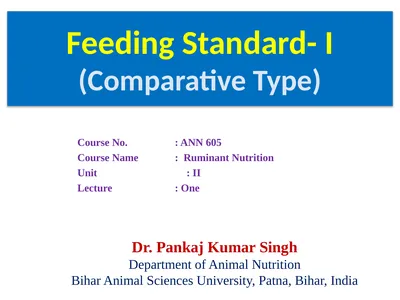 Feeding Standard- I (Comparative Type) Course No.