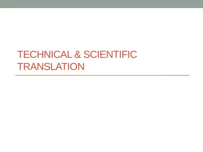Technical & scientific translation General