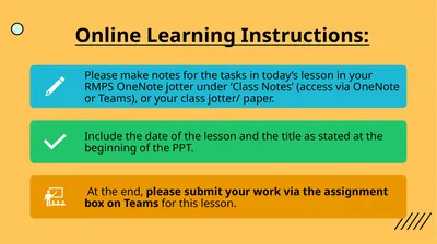 Online Learning Instructions: Recap: Lesson 1-
