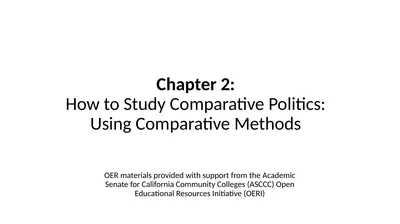 Chapter 2: How to Study Comparative Politics: