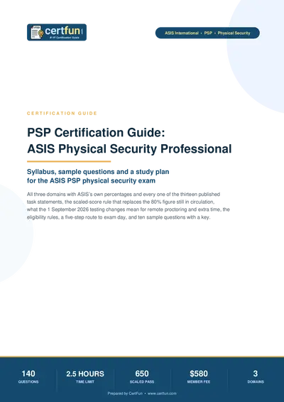 PSP Certification Guide: ASIS Physical Security Professional