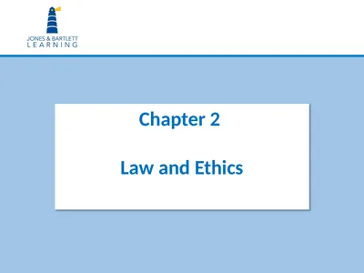 Chapter 2 Law and Ethics Chapter Objectives