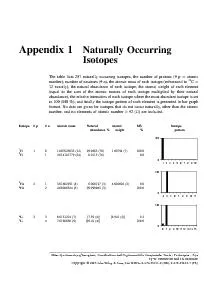 Appendix1NaturallyOccurringThetablelists287naturallyoccurringisotopes,