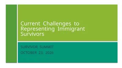 Current Challenges to Representing Immigrant