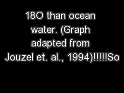18O than ocean water. (Graph adapted from Jouzel et. al., 1994)!!!!!So