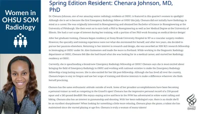 Spring Edition Resident: Chenara Johnson, MD, PhD