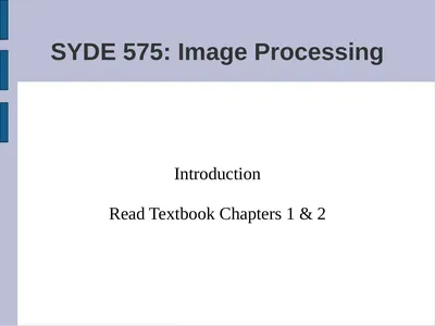 SYDE 575: Image Processing Introduction Read