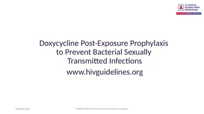 Doxycycline Post-Exposure Prophylaxis to Prevent