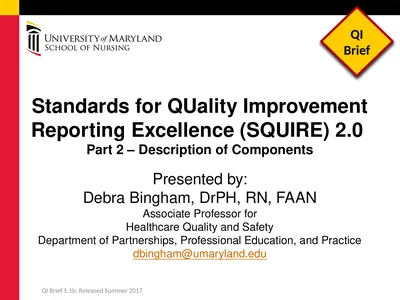 Standards for QUality Improvement Reporting