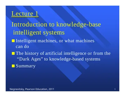 Lecture 1 Introduction to knowledge-base