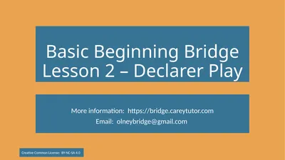 Basic Beginning Bridge Lesson 2 – Declarer Play