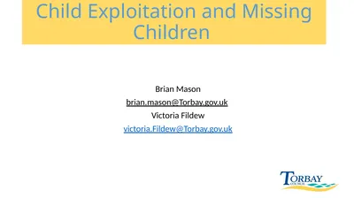 Child Exploitation and Missing Children Brian