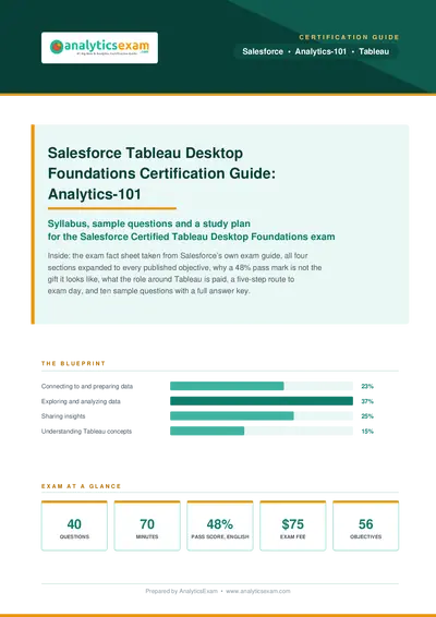 Salesforce Tableau Desktop Foundations Certification Guide: Analytics-101