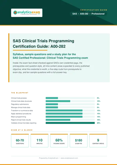 SAS Clinical Trials Programming Certification Guide: A00-282