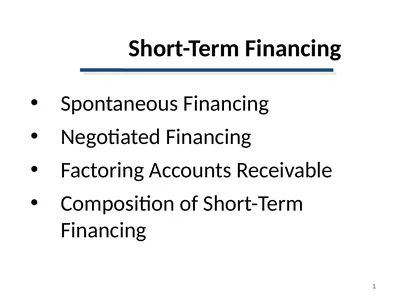 Short-Term Financing Spontaneous Financing