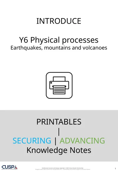 PRINTABLES | SECURING | ADVANCING Knowledge Notes