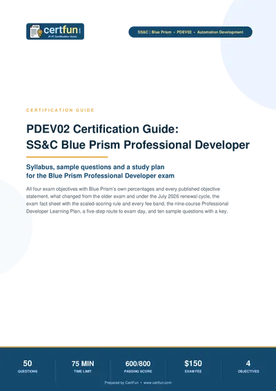 PDEV02 Certification Guide: SS&C Blue Prism Professional Developer