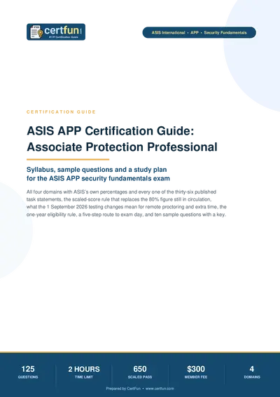 ASIS APP Certification Guide: Associate Protection Professional