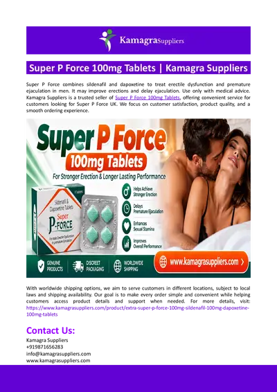 Super P Force 100mg Tablets