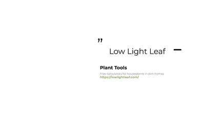 Low Light Leaf Plant Tools Guide