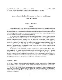 IntroductionThesemethodsareoneofthemajorapproachesforapproximateDP,ae