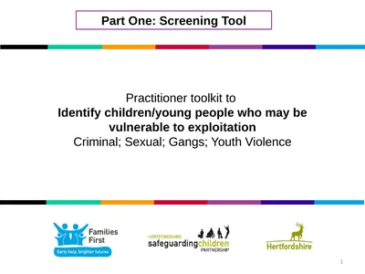 1 Part One: Screening Tool Practitioner toolkit to