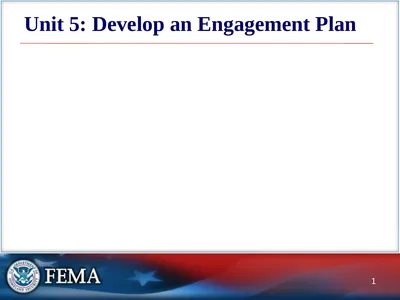 Unit 5: Develop an Engagement Plan 1 Objectives