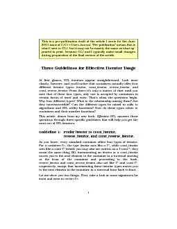 Three Guidelines for Effective Iterator UsageAt first glance, STL iter