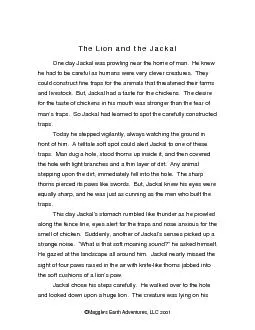 maggie s earth adventures llc 2001 the lion and the jack
