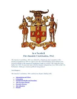 The Jamaica Constitution, 1962 was drafted by a bipartisan joint commi