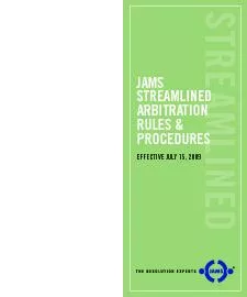 JAMS Streamlined Arbitration Rules & Procedures