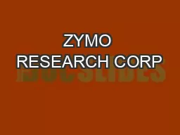 ZYMO RESEARCH CORP