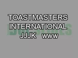 TOASTMASTERS INTERNATIONAL JJJK   www