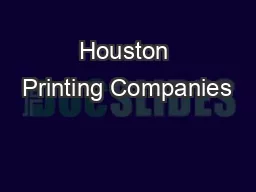 Houston Printing Companies