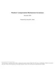 Workers’ Compensation Mechanisms for Jockeys  December 2003   Pre