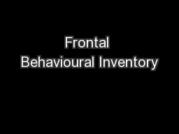 Frontal Behavioural Inventory