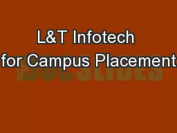 L&T Infotech for Campus Placement