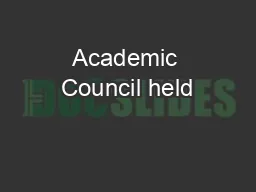 Academic Council held