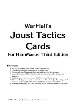 Joust Tactics Cards