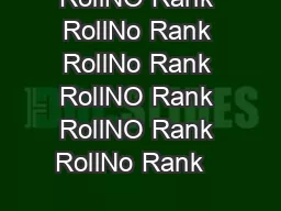 RollNo Rank RollNo Rank RollNo Rank RollNO Rank RollNO Rank RollNo Rank RollNo Rank RollNO