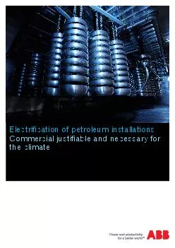 Electrification of petroleum installations
