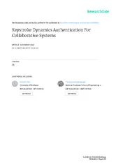 Keystroke Dynamics Authentication For Collaborative Systems  Romain Gi