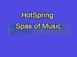 HotSpring Spas of Music