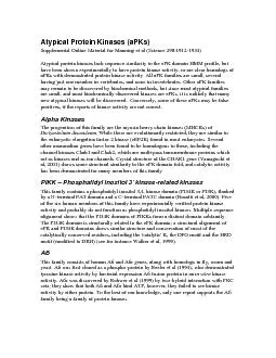 Atypical Protein Kinases (aPKs) Supplemental Online Material for Manni