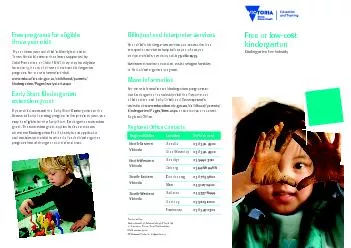 Free programs for eligible three year olds If your three year old chil