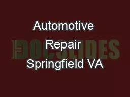Automotive Repair Springfield VA