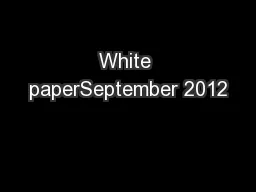 White paperSeptember 2012