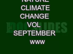 NATURE CLIMATE CHANGE  VOL   SEPTEMBER   www