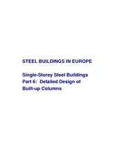 STEEL BUILDINGS IN EUROPE Single-Storey Steel Buildings Part 6:  Detai